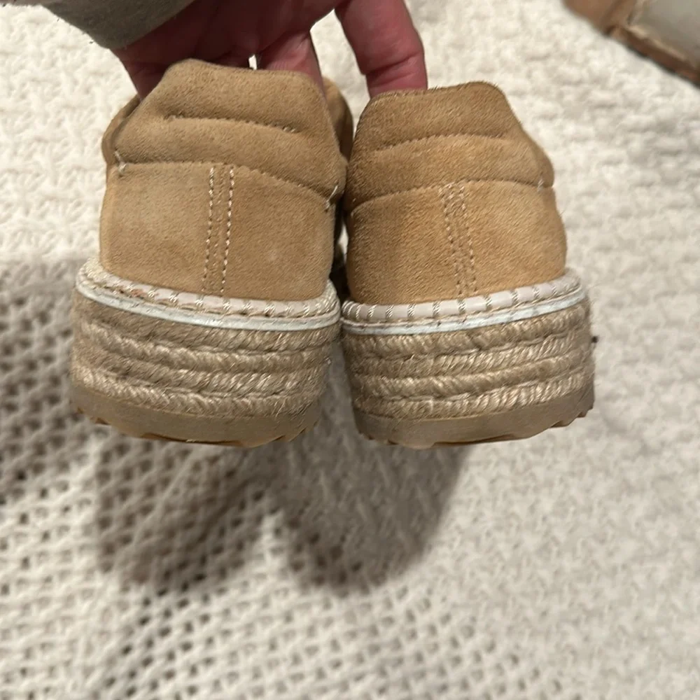 WOMENS Rag & Bone Kent Platform Espadrille Shoes In Dune Suede Size:40 (US 9)